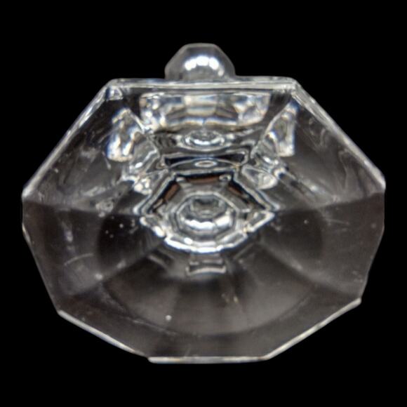 Vintage Hand Blown Lead Glass Taper Candle Holder Set Elegant 7.5" Pair Unmarked - Picture 8 of 12